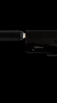 a black gun on a black background